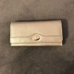 NWOT Silver Clutch Wallet with RFID Protection